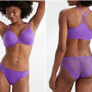 NWT LOT OF 5 BARE NECESSITIES PANTIES Essential Lace Bikini Passion Purple M $18